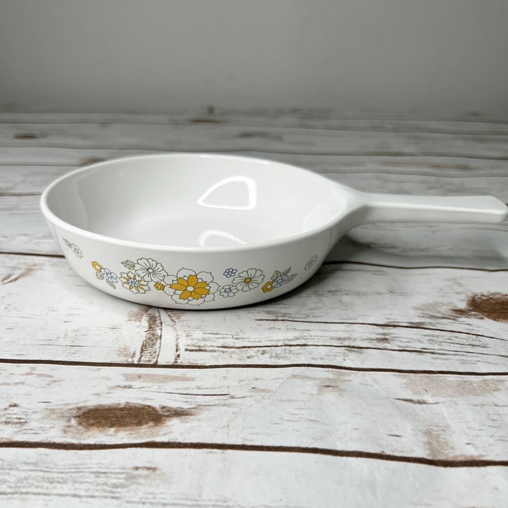 Corning Ware Skillet White Wildflower‎ Floral P-83-B 6.5 Inch